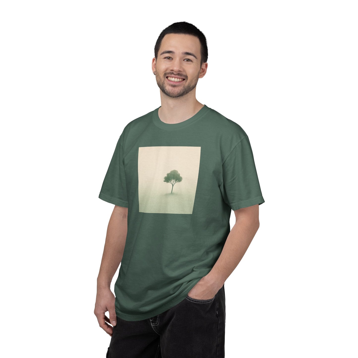 Solitary Tree Minimalist Artwork T-Shirt | Nature Square Print