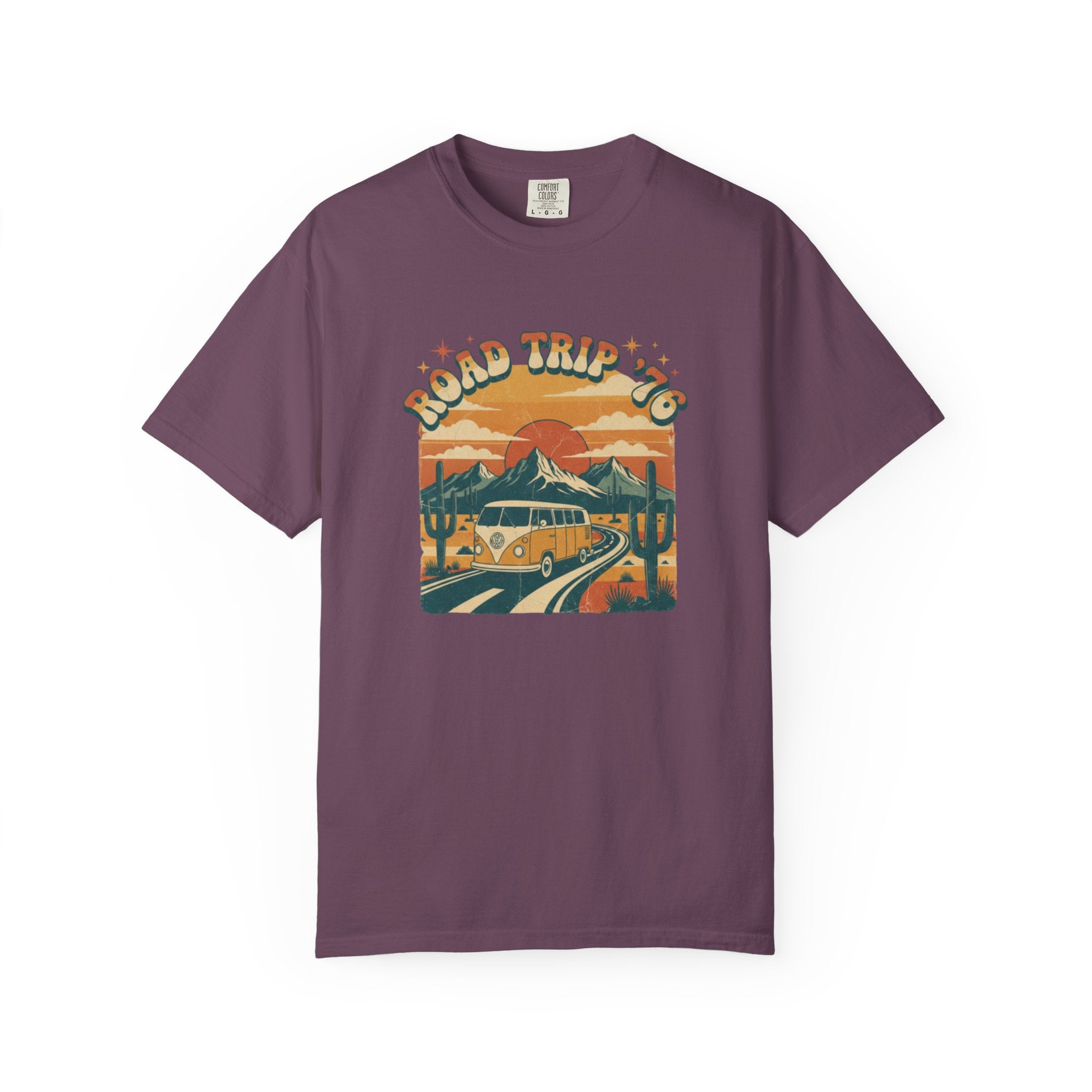 Road Trip '76 T-shirt | Vintage Camper Van Sunset Graphic