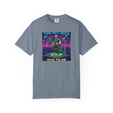 Purr-fect Beats Rave Feline DJ cat T-shirt | Neon EDM club design