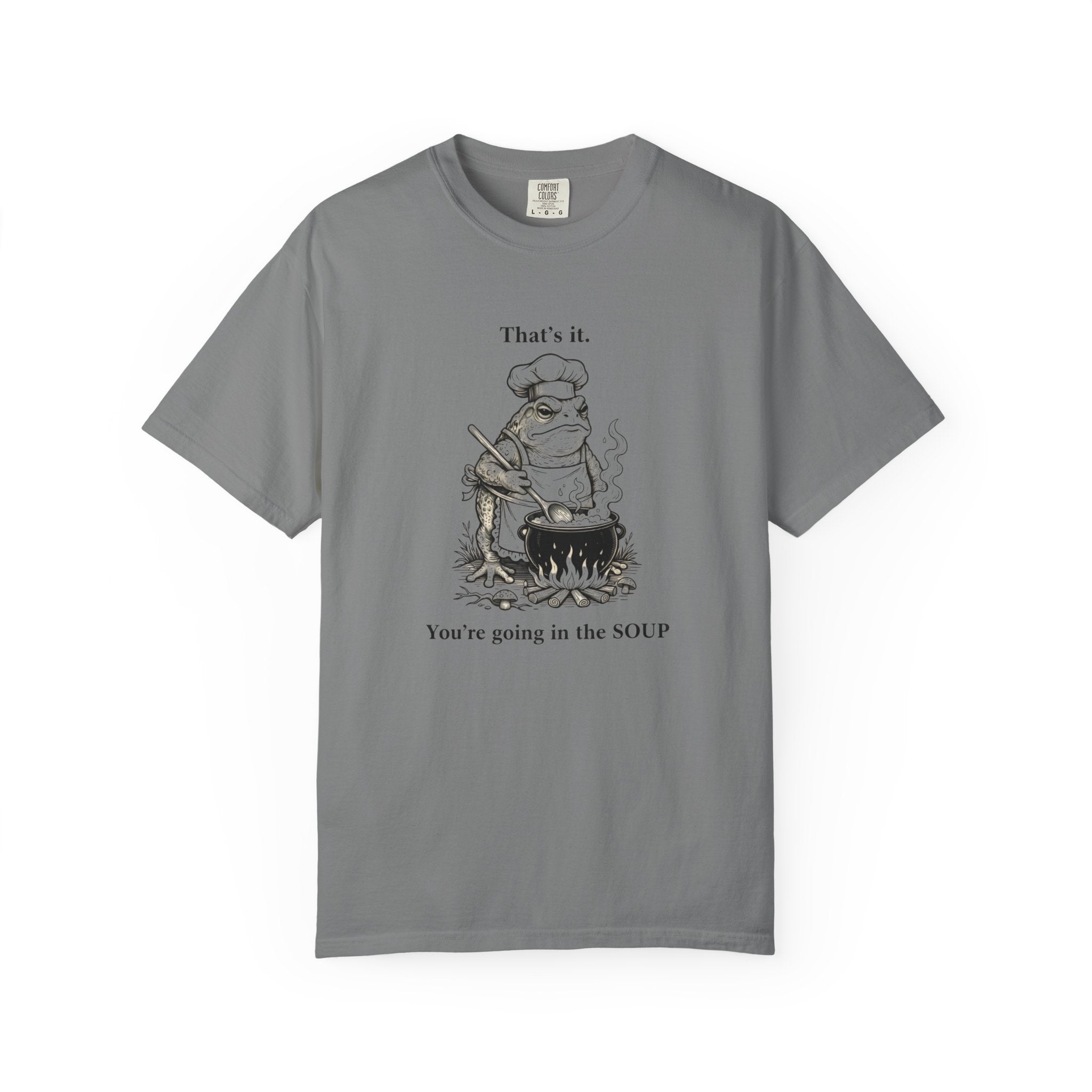Funny Chef Frog Soup T-shirt | Toad Cooking Quote Tee