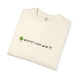 planet over plastic T-shirt | environmental tree slogan tee