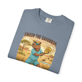 Smash the Savannah Capybara Pickleballer T-Shirt | Animal Sports Graphic Tee