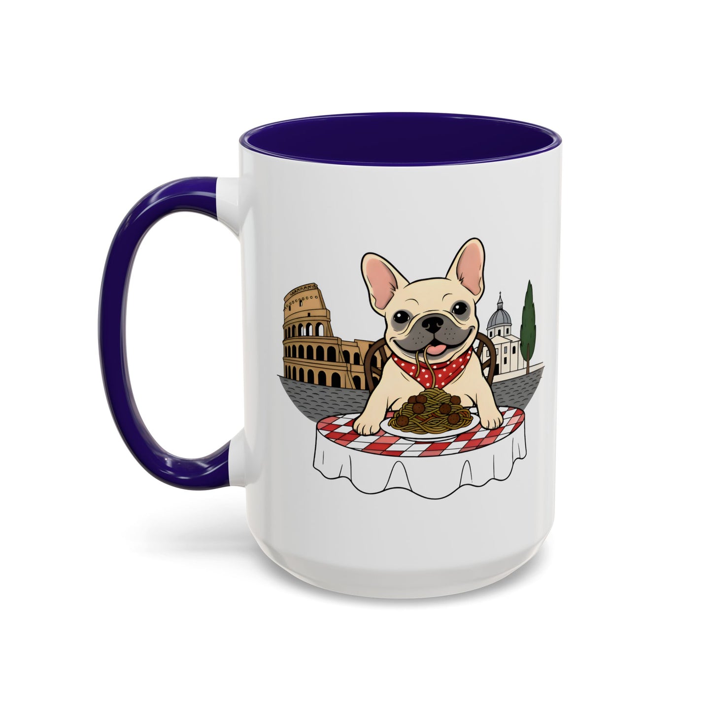 French Bulldog Pasta in Rome Mug | Ceramic Coffee Cup