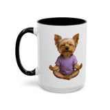 Meditating Yorkshire Terrier Mug | Accent Coffee Mug 11oz 15oz