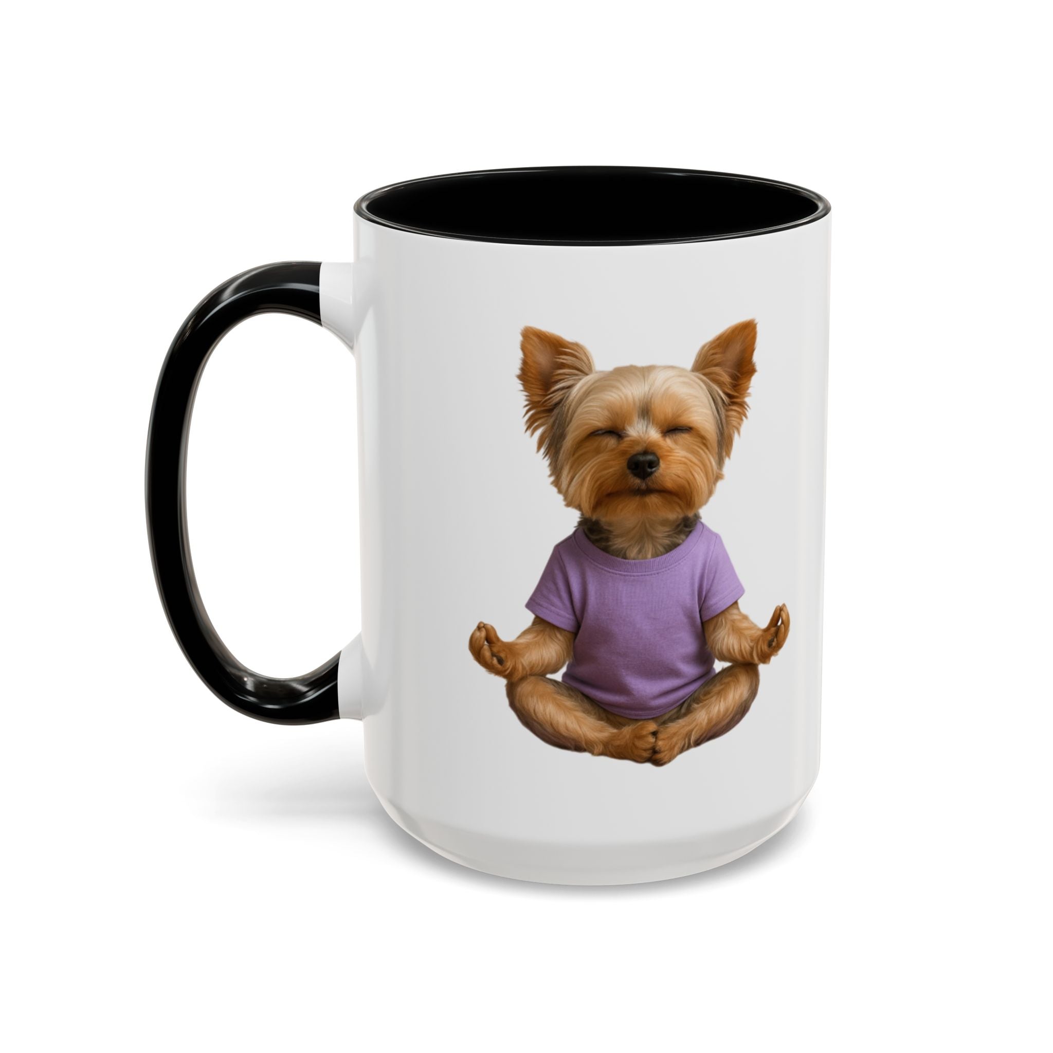 Meditating Yorkshire Terrier Mug | Accent Coffee Mug 11oz 15oz