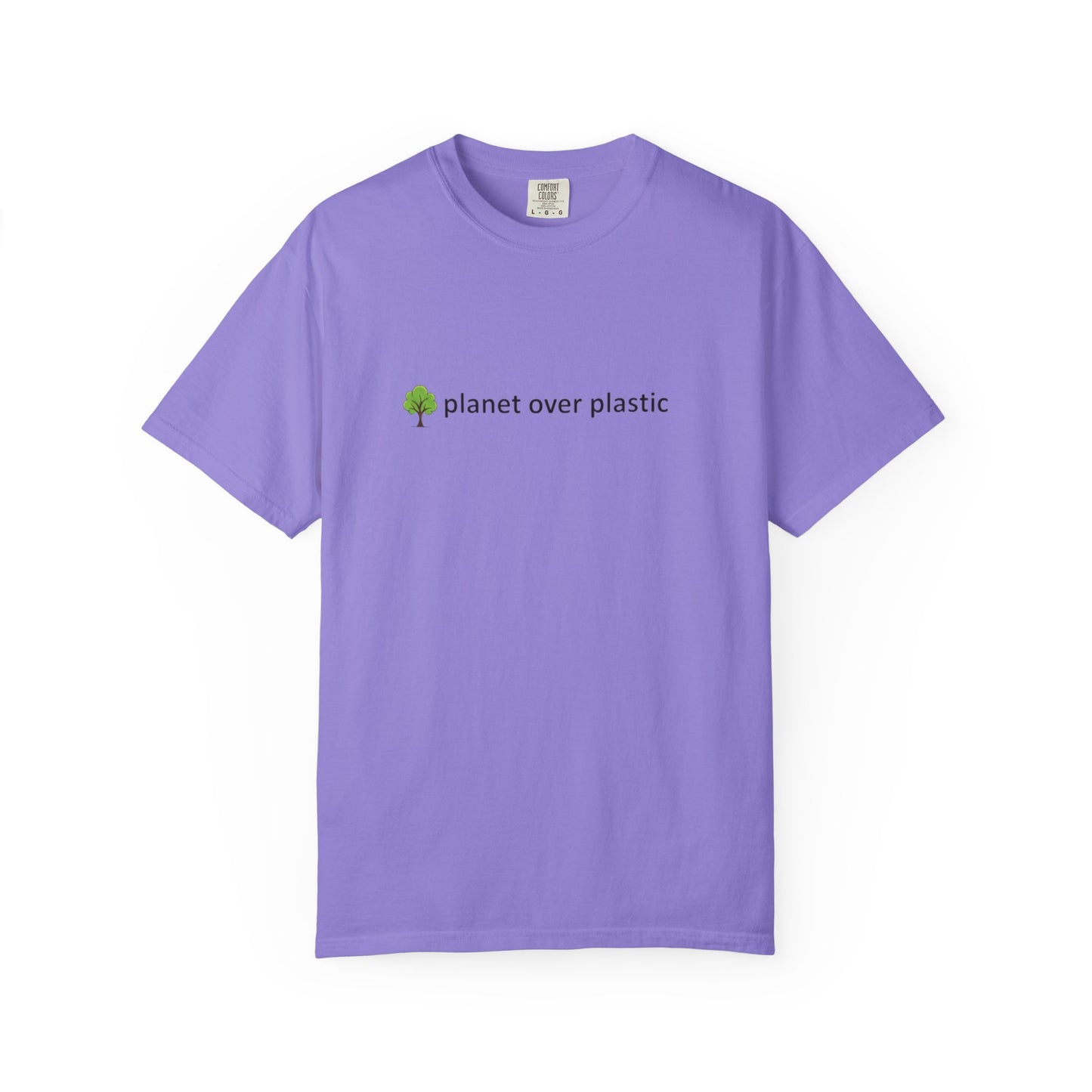 planet over plastic T-shirt | environmental tree slogan tee