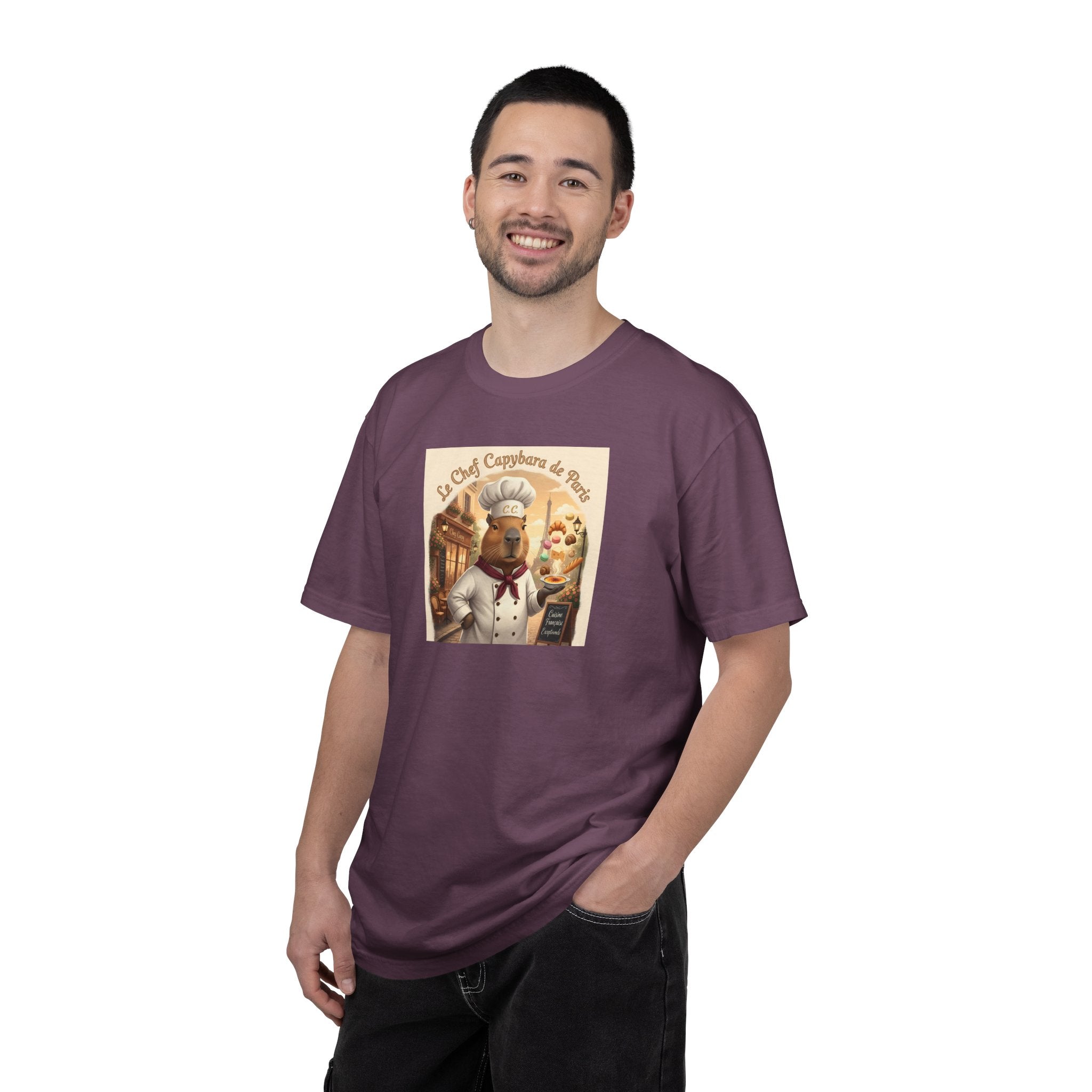 Vintage French Pâtissier Capybara Chef T-shirt | Bakery Illustration