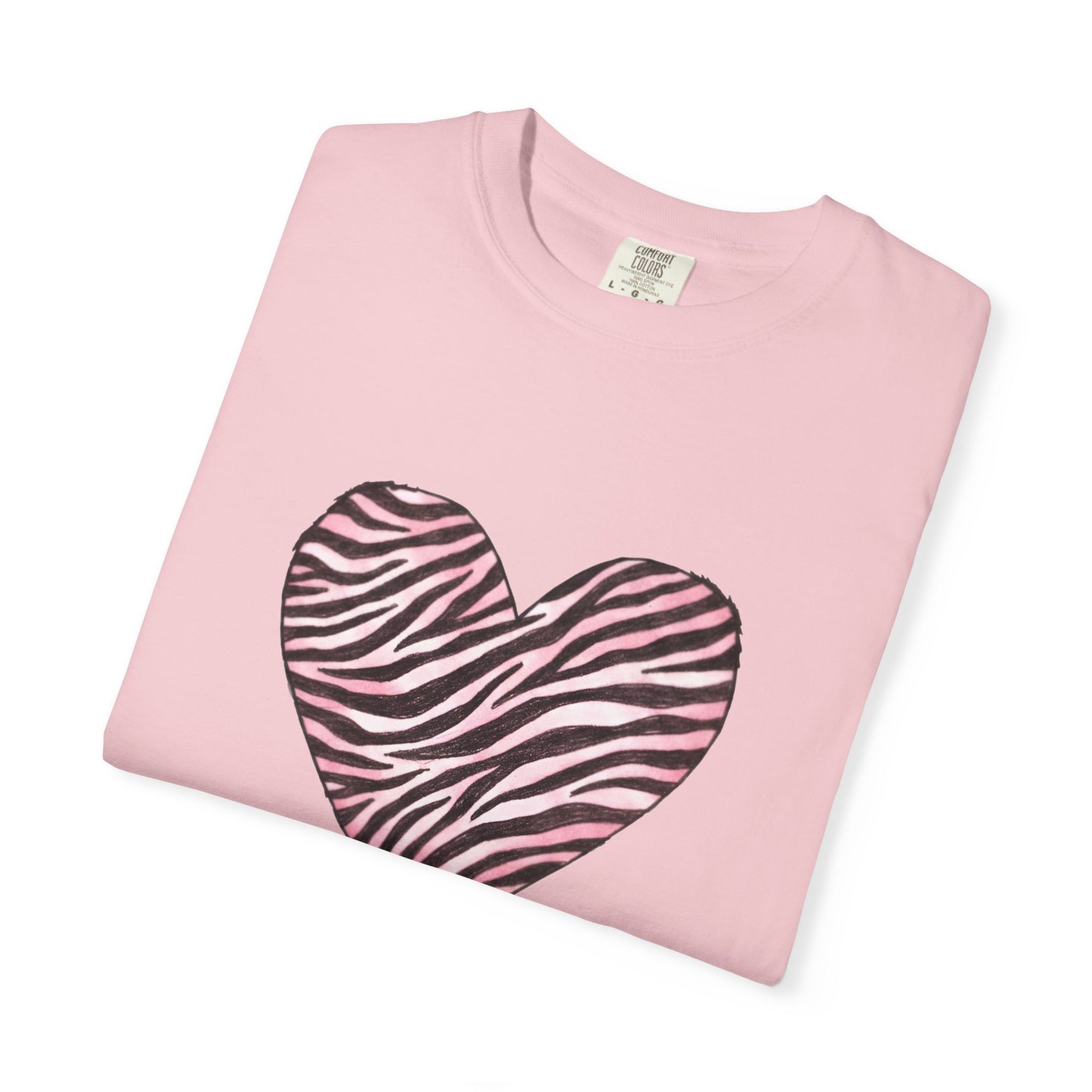 Pink Heart Zebra T-shirt | Romantic Zebra Heart Design