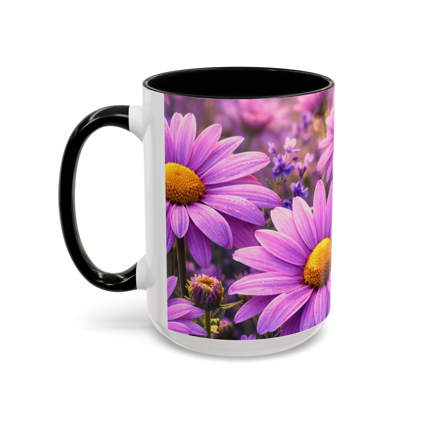 Purple Daisy Floral Mug | Accent Coffee Mug 11oz 15oz