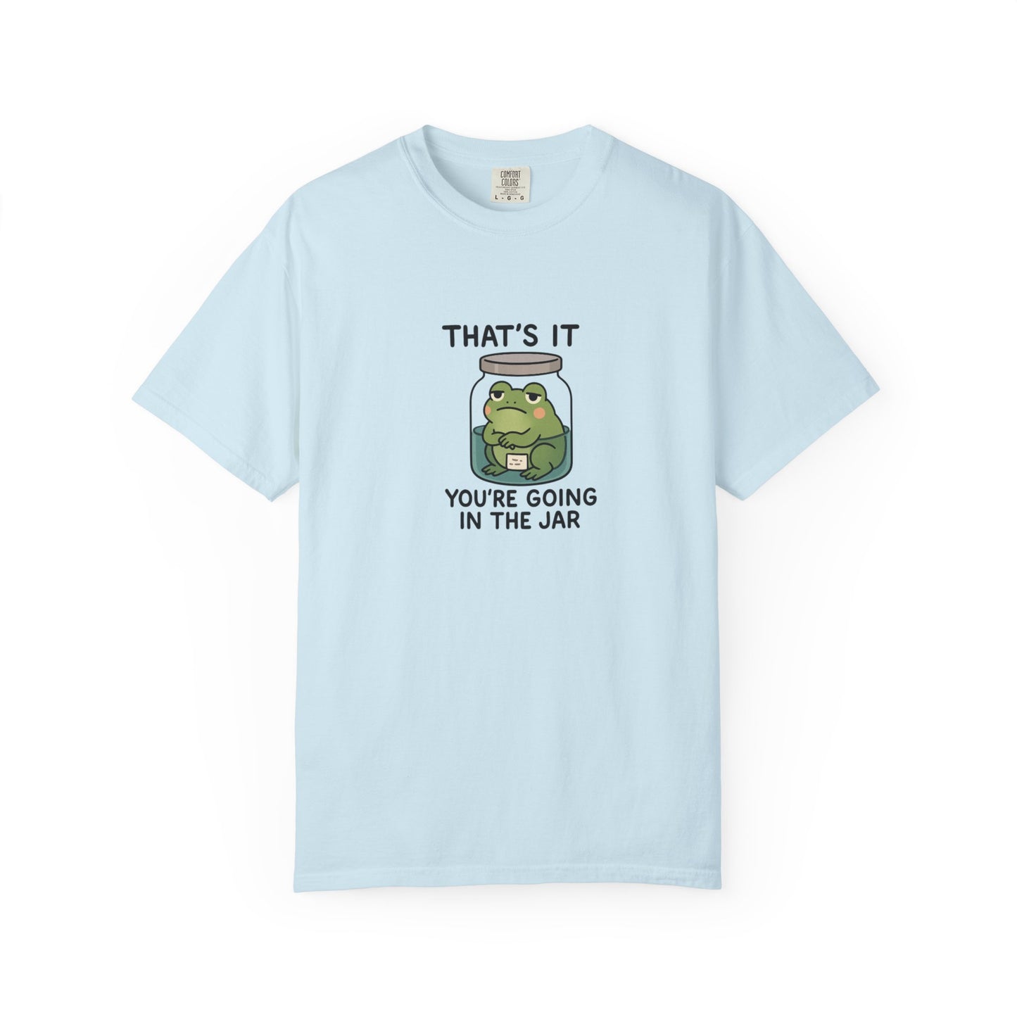 Glass Jar Frog Illustration T-shirt | Frog in Water Jar