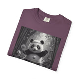 Panda Pickleball Bamboo Forest T-Shirt | Monochrome Kawaii Sports Decor