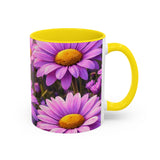 Purple Daisy Floral Mug | Accent Coffee Mug 11oz 15oz