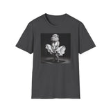 Capybara Blonde. Dress Pose T-Shirt | Retro Black & White Illustration