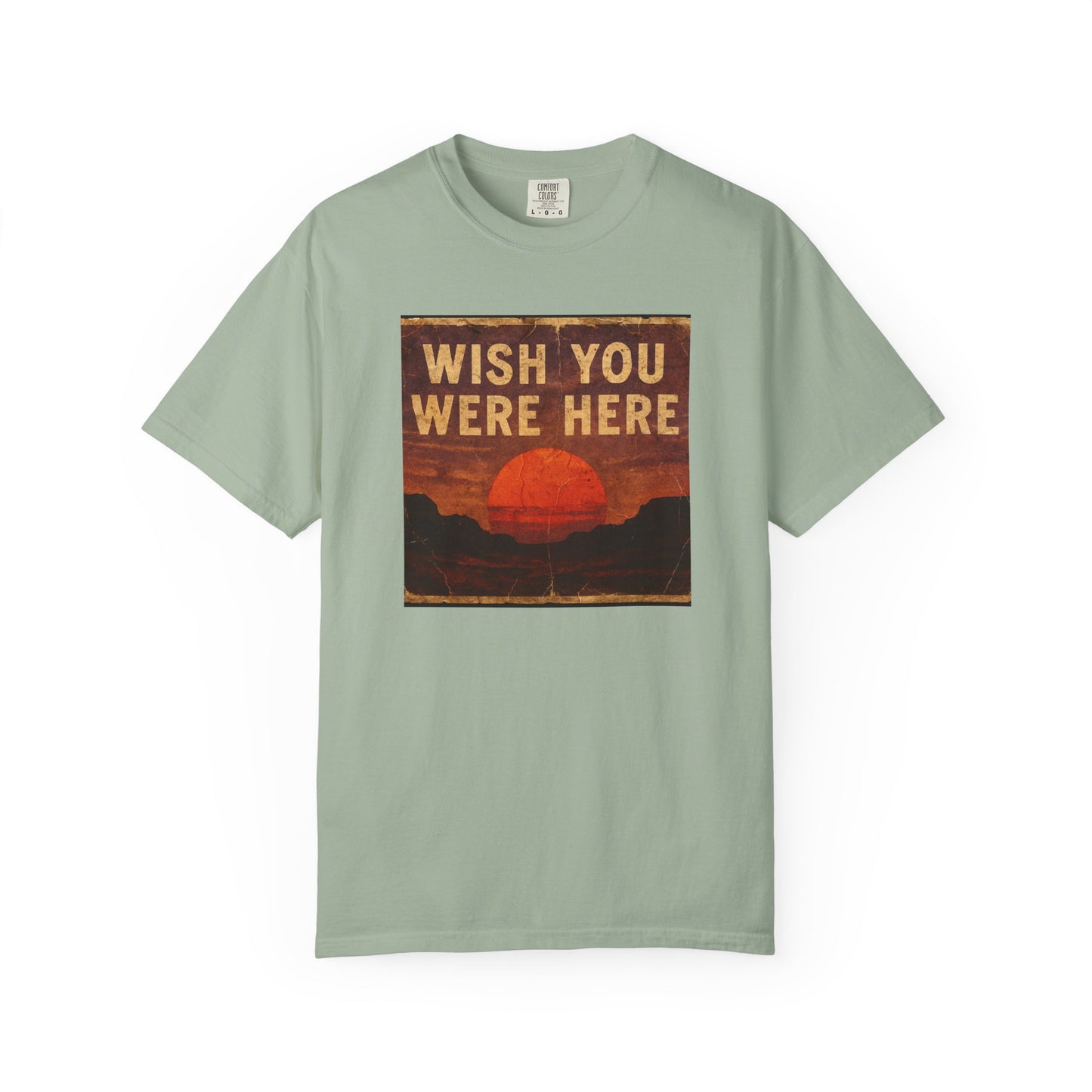 Wish You Were Here Sunset T-shirt | Vintage Sunset Graphic