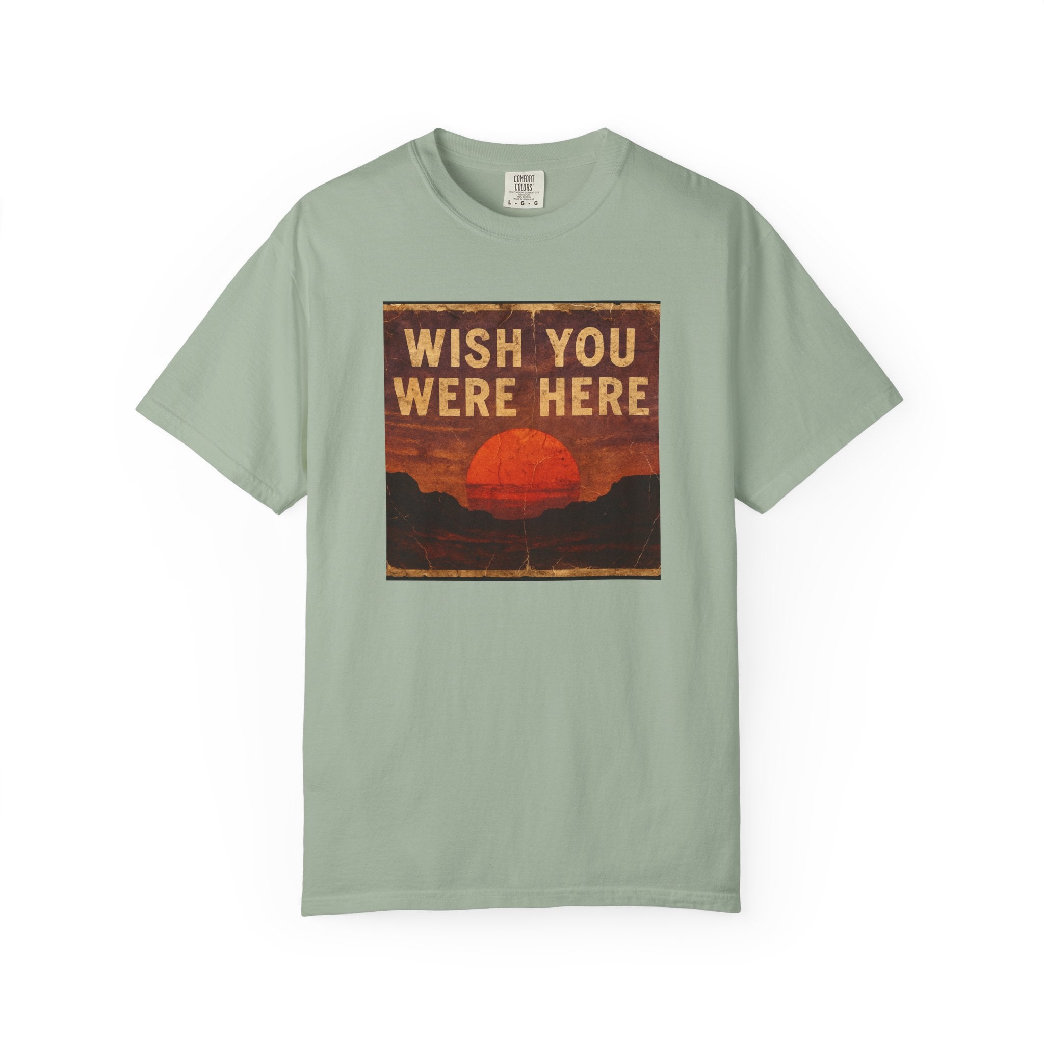 Wish You Were Here Sunset T-shirt | Vintage Sunset Graphic