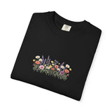Wildflower Meadow watercolor floral design T-shirt | botanical garden tee