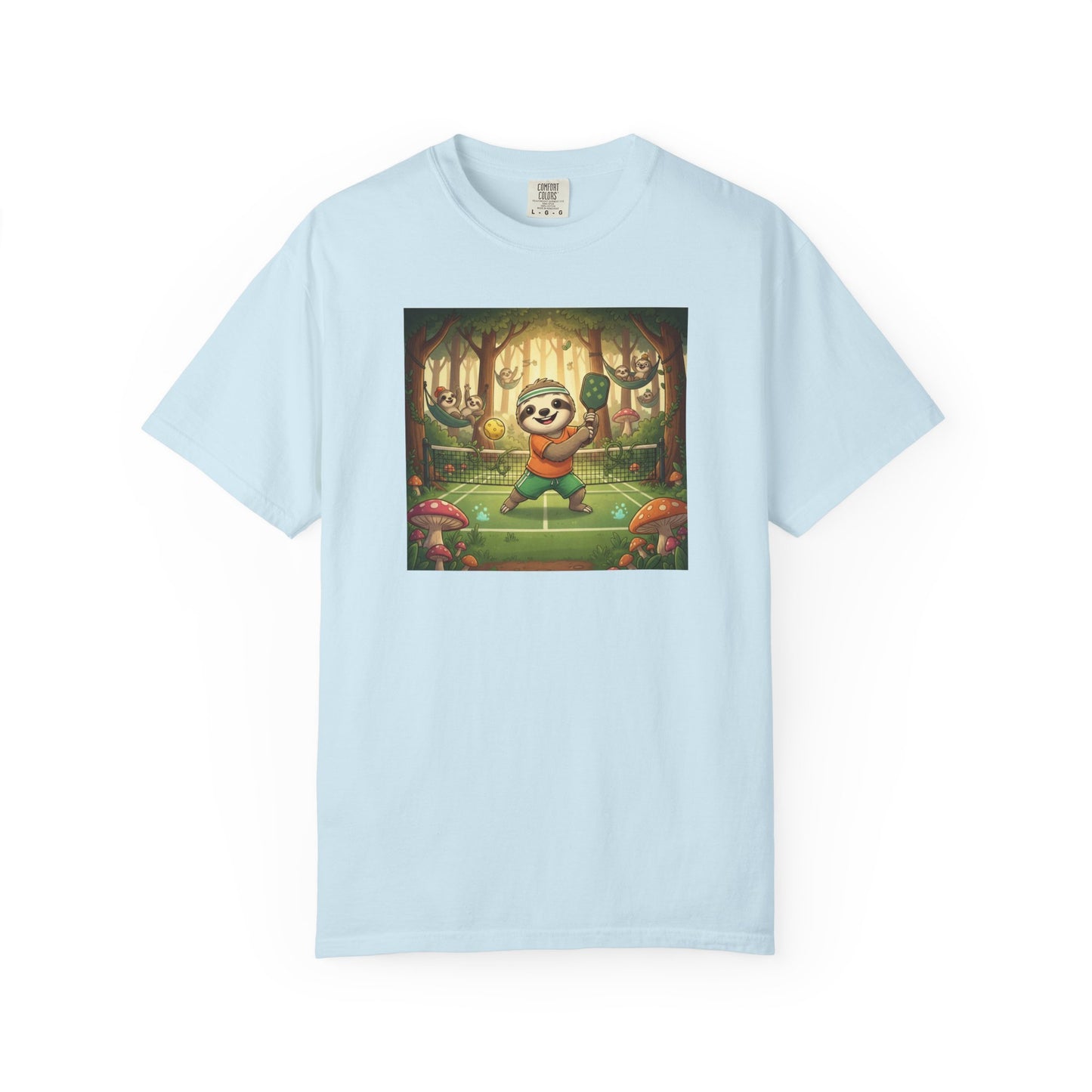 Sloth Pickleball Illustration T-shirt | Whimsical Forestcore Slow Living
