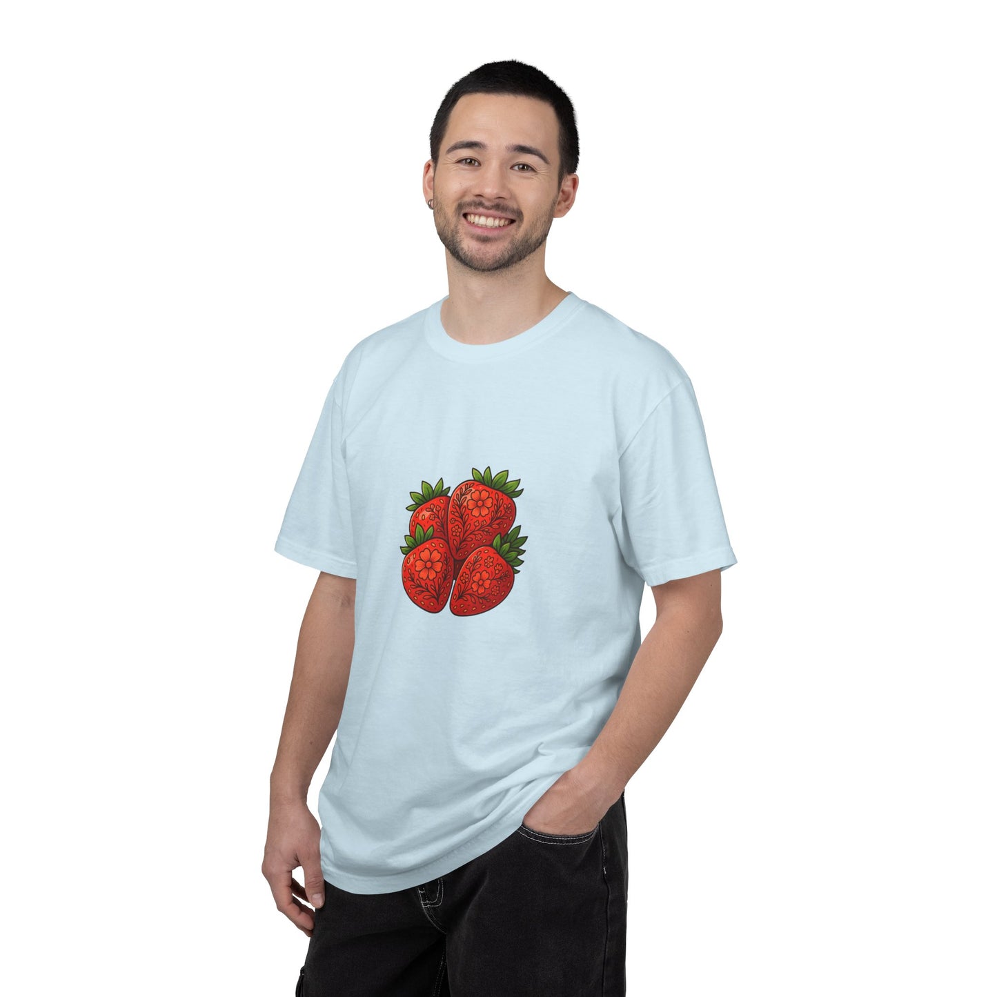 Strawberry Cluster T-shirt | Retro Floral Fruit Illustration