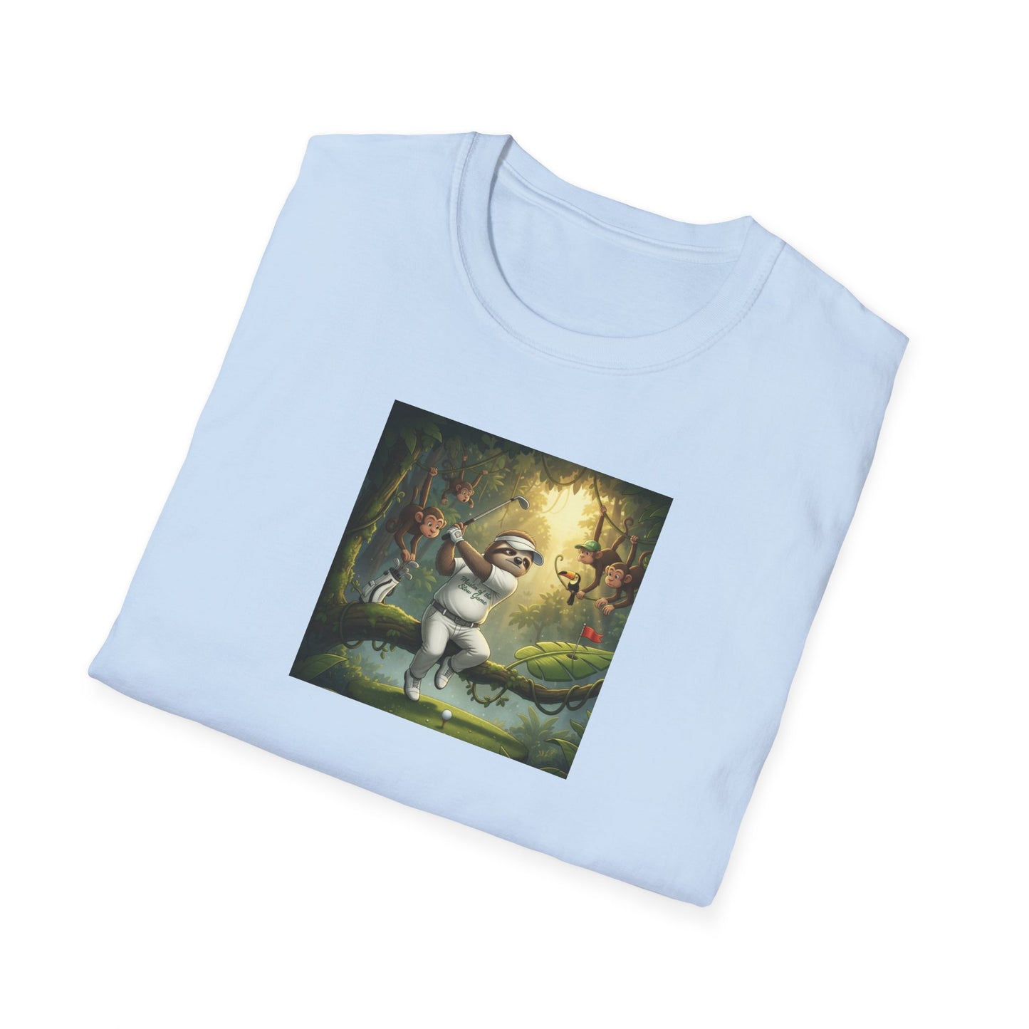 Slow Living Sloth Golfer T-Shirt | Zen Sportswear Tropical Golf Silas