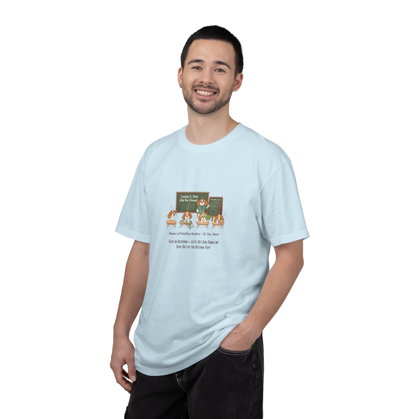 Beagle Pickleball Classroom Cartoon T-shirt | Dog Teacher Paw School Design