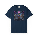 Feline Groove DJ Cat Illustration T-Shirt | Retro Neon Club Scene