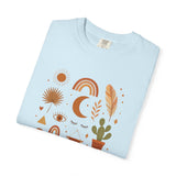 Boho Icons Mosaic T-Shirt | Crescent Moon Cactus Rainbows