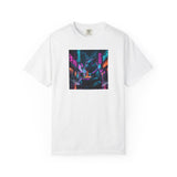 Neon Cyberpunk Capybara Cityscape T-Shirt | Futuristic Night Street Art