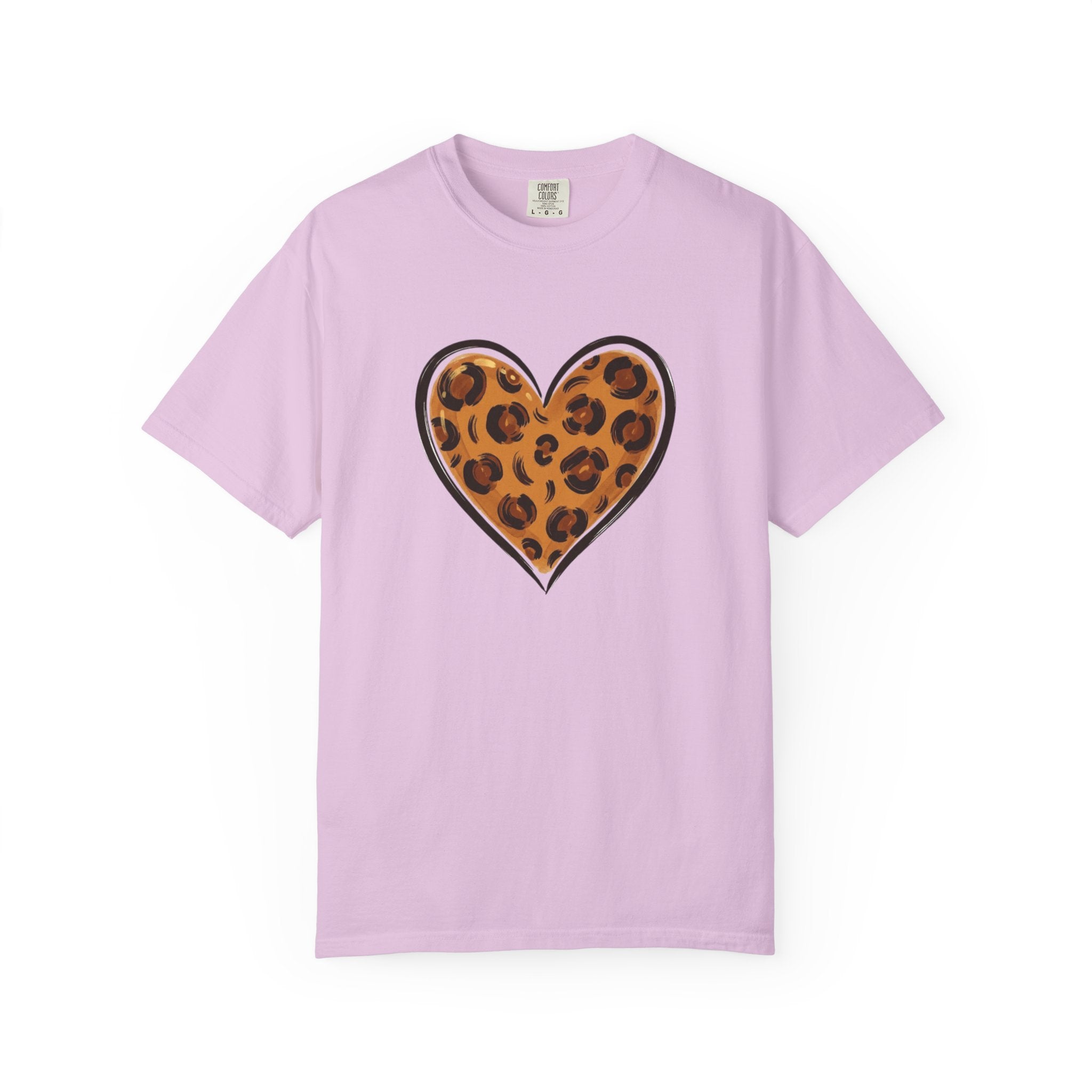 Leopard Print Heart T-shirt | Animal Print Heart Tee