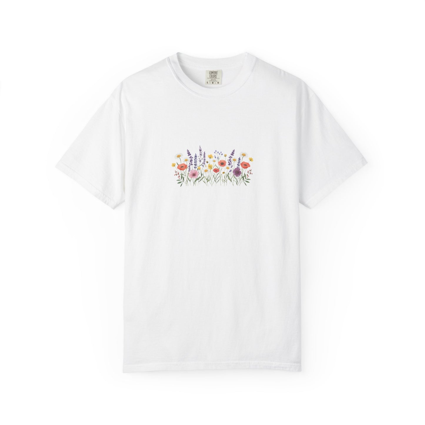 Wildflower Meadow watercolor floral design T-shirt | botanical garden tee