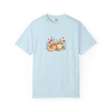 Orange Tabby Cat with Wildflowers T-Shirt | Floral Cat Tee
