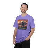 Catzilla Pickleball Destroyer T-shirt | Kaiju Cat Samurai, Mount Fuji Cherry Blossoms