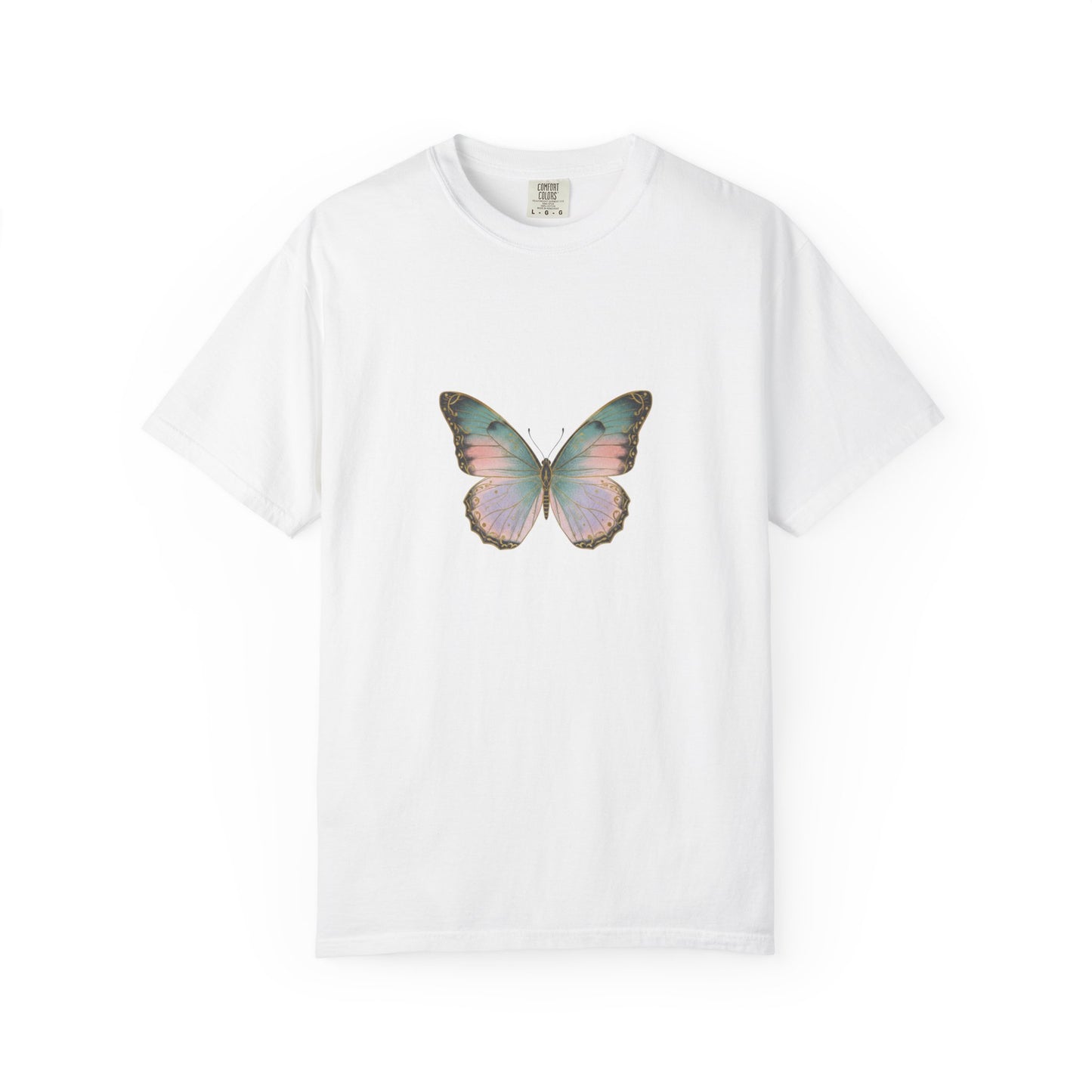 Retro 70s Vacation Butterfly T-shirt | Distressed Orange Teal Wings