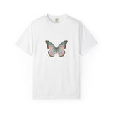 Retro 70s Vacation Butterfly T-shirt | Distressed Orange Teal Wings