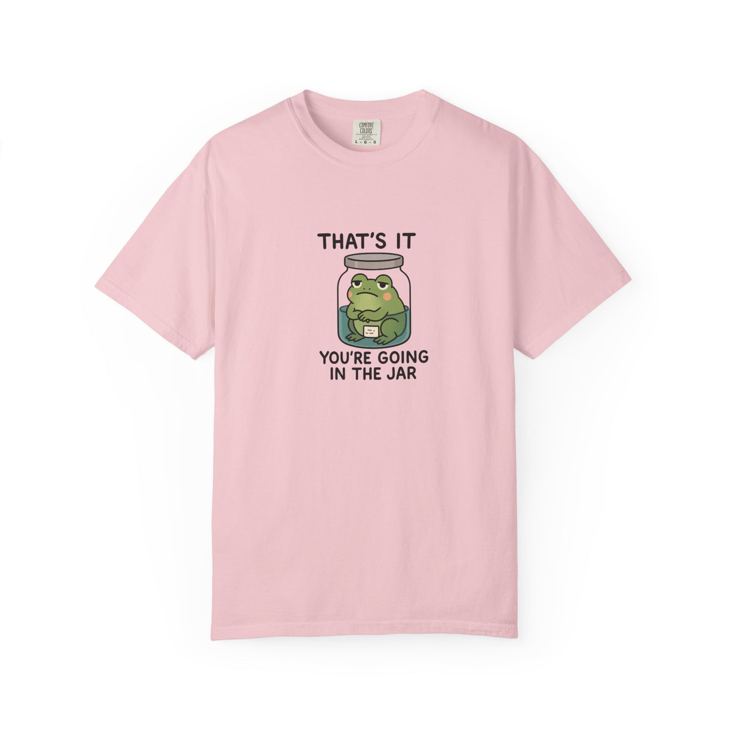 Glass Jar Frog Illustration T-shirt | Frog in Water Jar