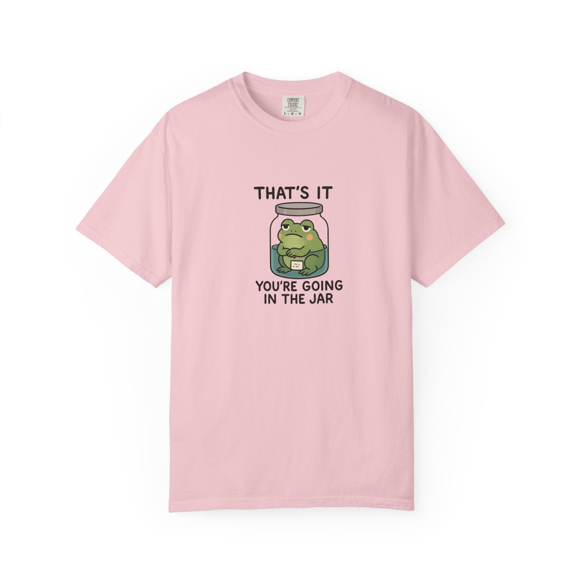 Glass Jar Frog Illustration T-shirt | Frog in Water Jar