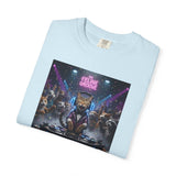 Feline Groove DJ Cat Illustration T-Shirt | Retro Neon Club Scene