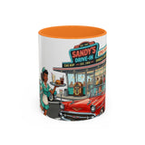 1950s Diner Scene Mug | Retro Car Hop Coffee Cup
