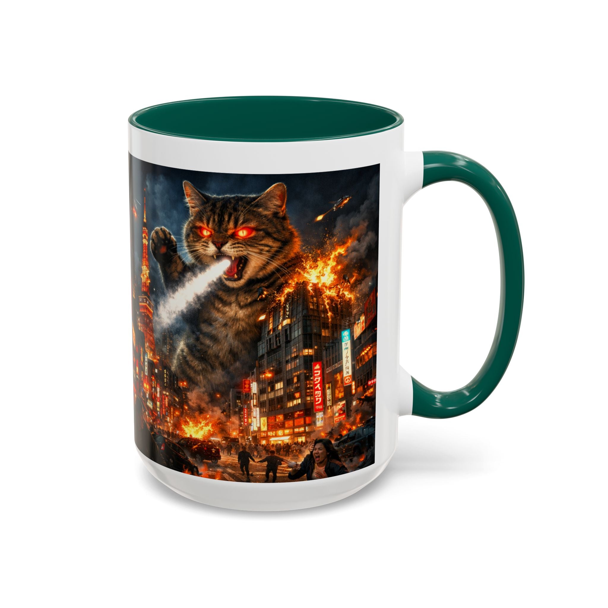 Catzilla Tokyo Cityscape Mug | Color Interior 11oz 15oz
