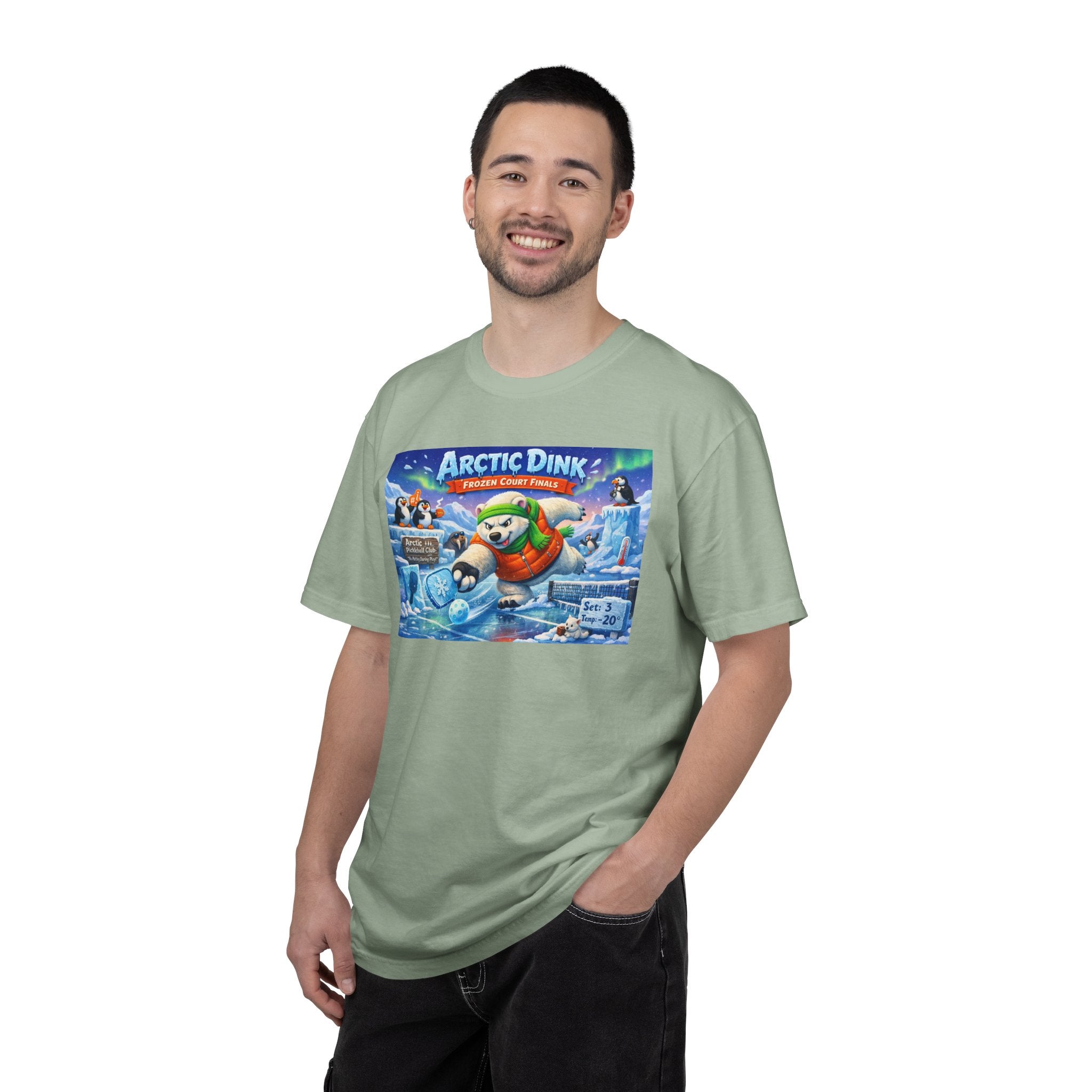 Arctic Dink Polar Bear Pickleball T-Shirt | Retro Game Art