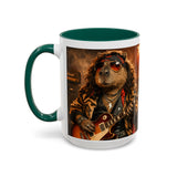 Rockstar Capybara with Guitar Mug | Color Accent Coffee Cup 11oz 15oz