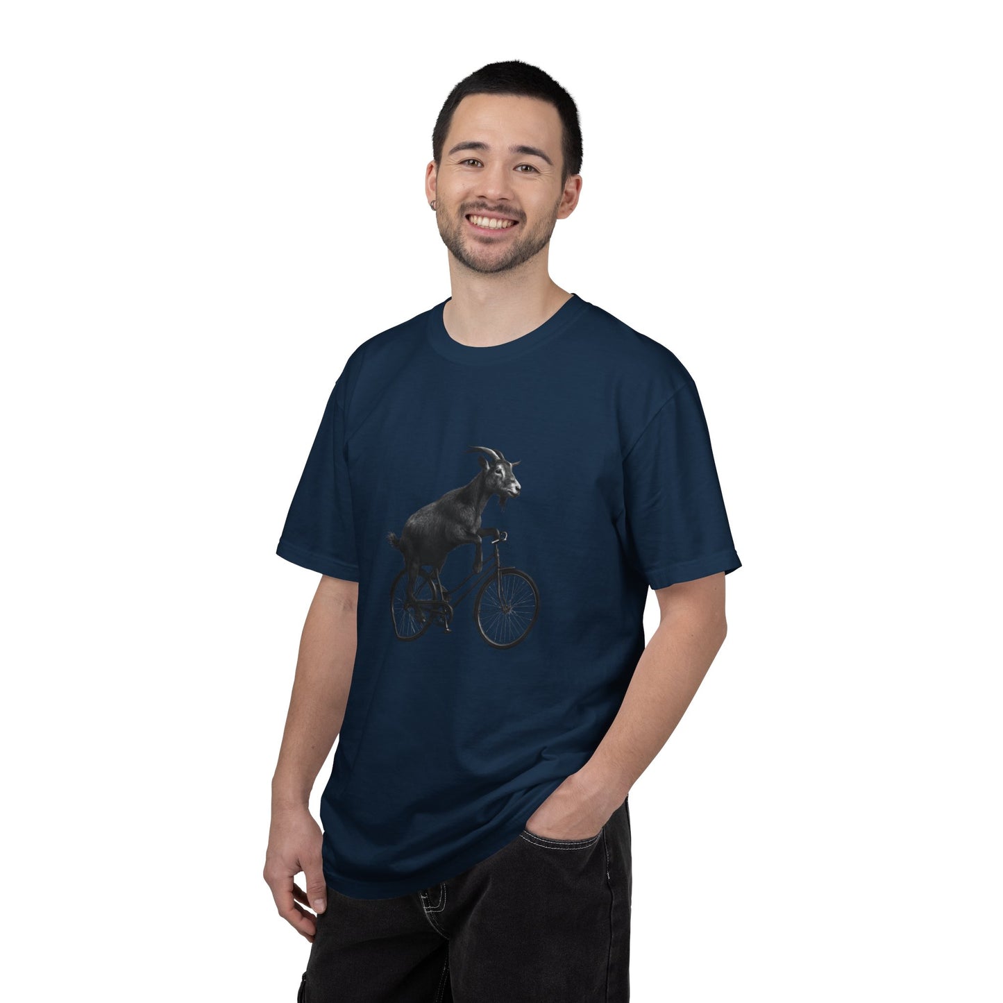 Goat Riding Bicycle T-shirt | Funny Animal Bike Tee