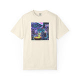 Cyberpunk Cat T-shirt | Neon Magic Potion Street Scene