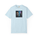 Cyberpunk Cat Sushi T-shirt | Neon Japan Noir