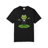 Funny Tuxedo Frog T-shirt | Frog on Lily Pad Amphibian Design