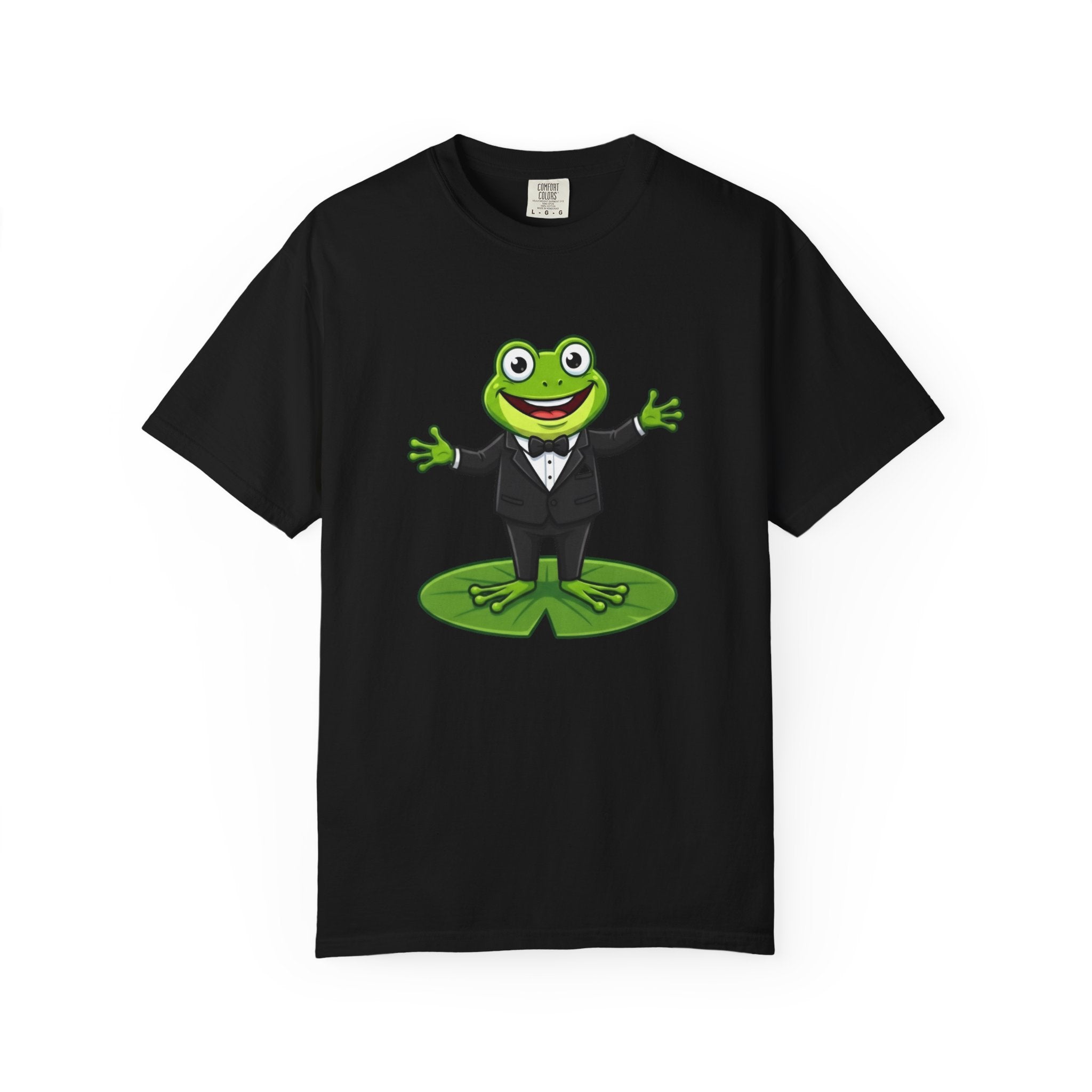 Funny Tuxedo Frog T-shirt | Frog on Lily Pad Amphibian Design