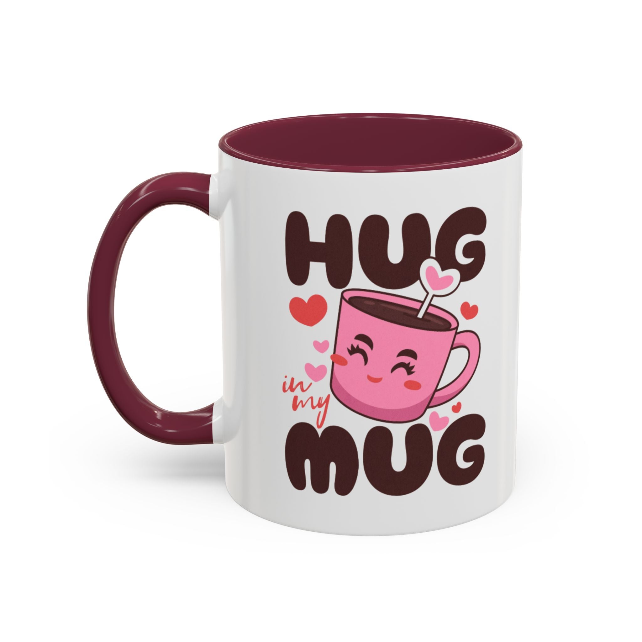Hug in My Mug Mug | Cute Pink Cup, Heart Coffee Design