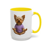 Meditating Yorkshire Terrier Mug | Accent Coffee Mug 11oz 15oz