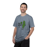 Dill With It Pickle Character T-shirt | Funny Vegan Food Pun Tee