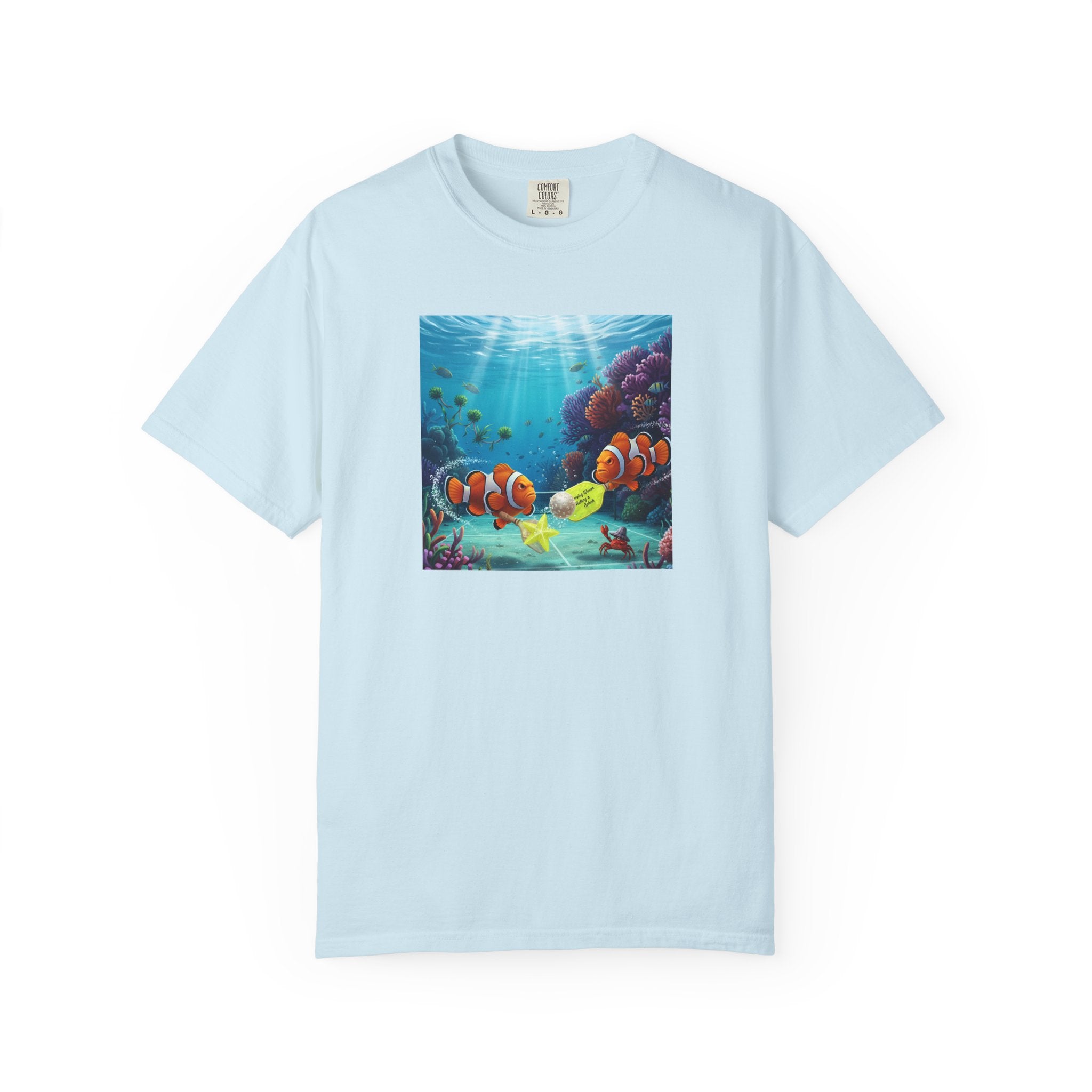Clownfish Reef Scene T-shirt | Underwater Coral Ocean Illustration