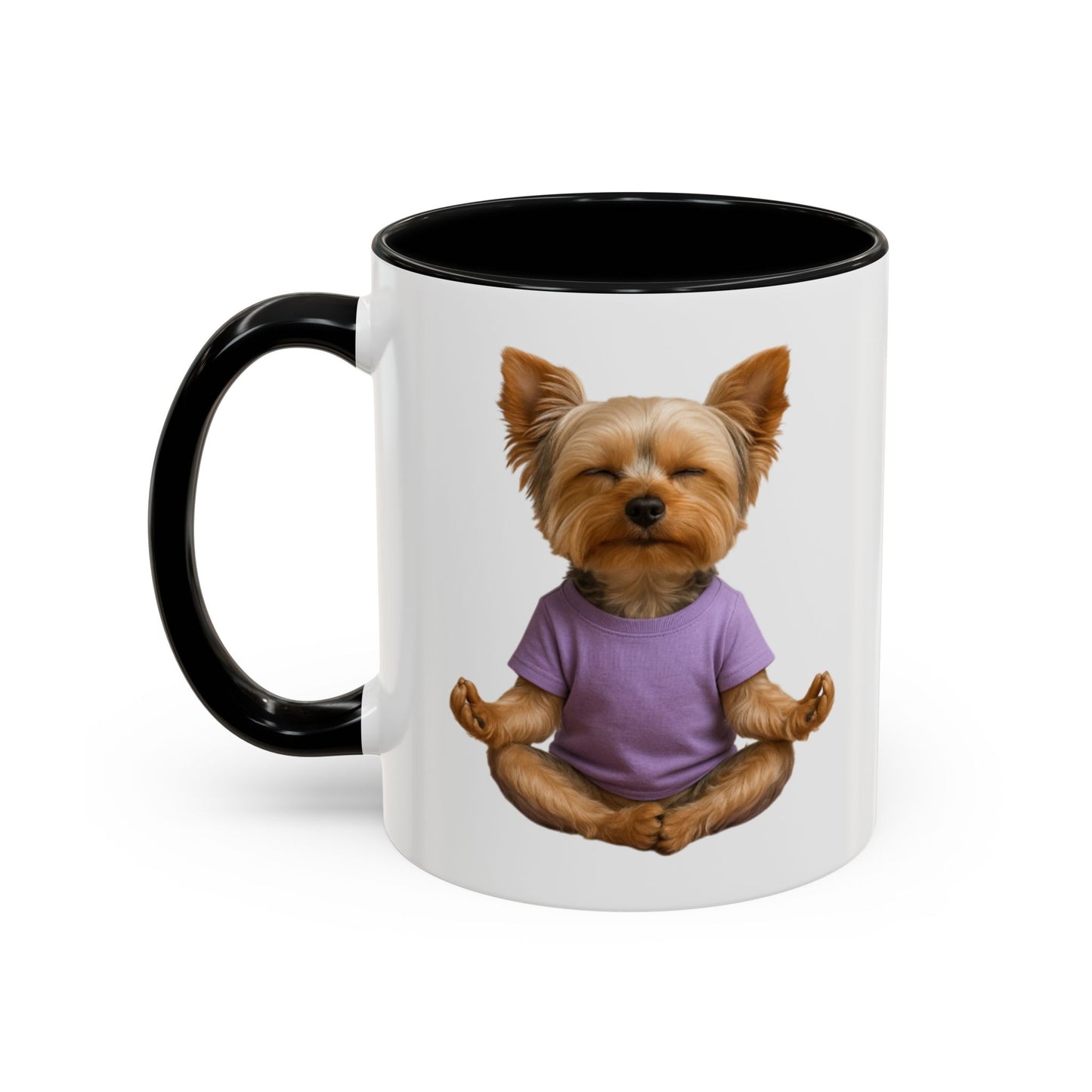 Meditating Yorkshire Terrier Mug | Accent Coffee Mug 11oz 15oz